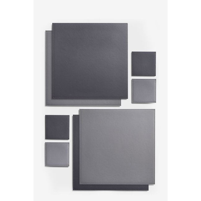 Set de table sous-verre, lot de 4 fusain/gris <span itemprop=