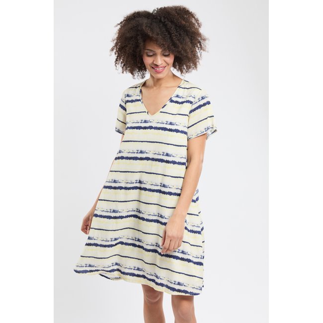 Robe courte Péonie imprimé tye and die pale b <span itemprop=