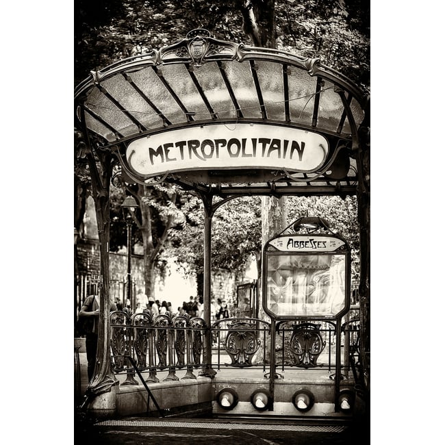 Tableau noir et blanc métropolitain paris - HEXOA