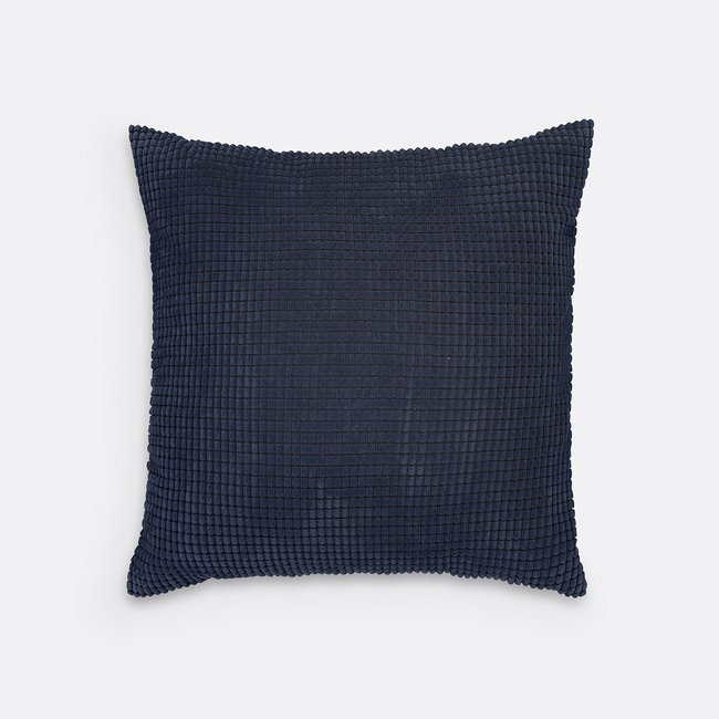 Kissenbezug Fluffy aus Strukturmaterial, 65 x 65 cm marine <span itemprop=