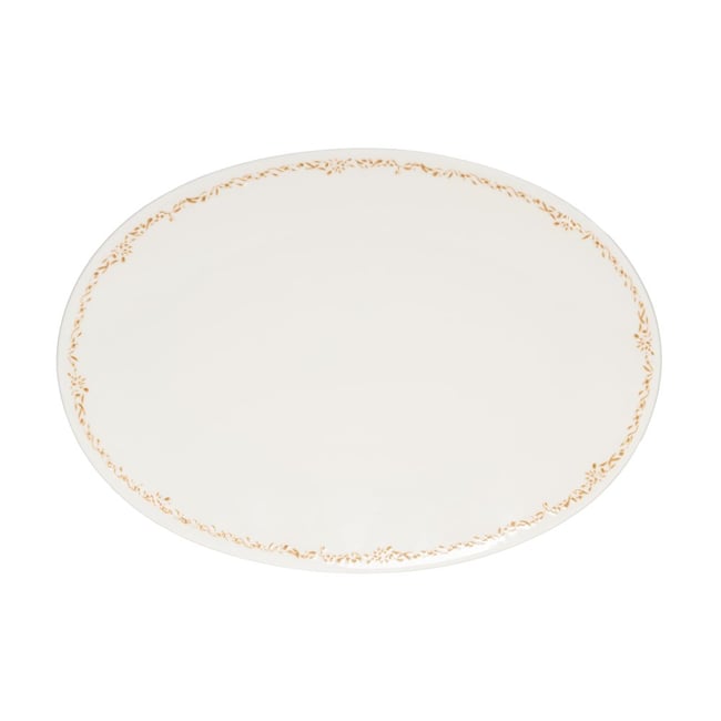 Plat ovale Ophélia 36 cm x 27 cm Couleur blanc <span itemprop=