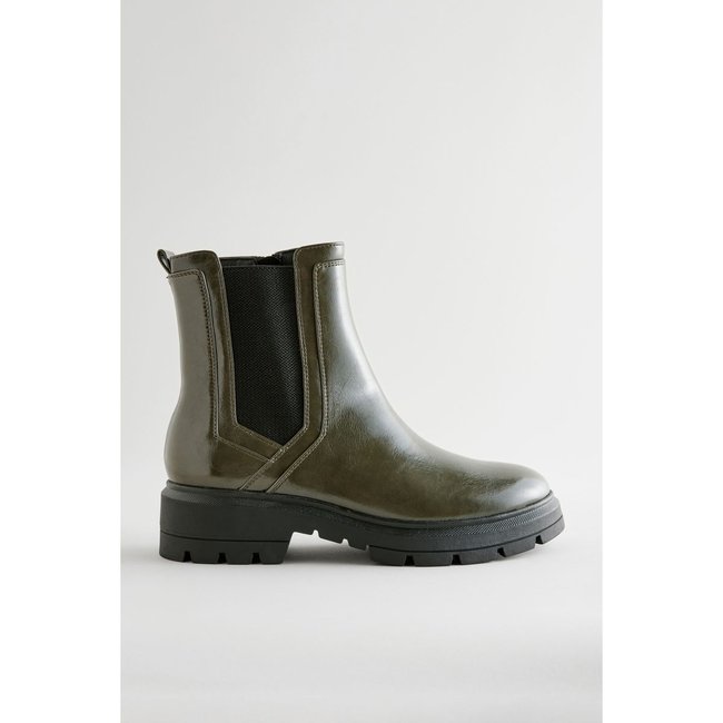 Bottines chelsea coupe large vert kaki <span itemprop=