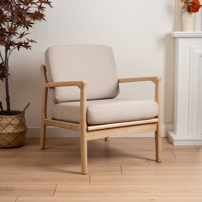 Oakridge Linen Effect Accent Chair, linen, SO'HOME