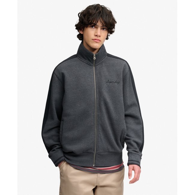 Veste Track Satin Applique Coupe Décontractée anthracite chiné <span itemprop=