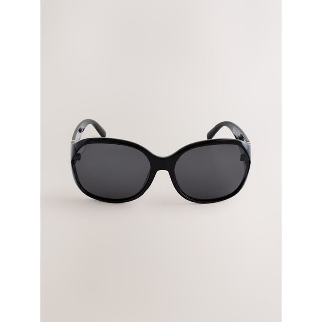 Lunettes de soleil à branches incurvées noir <span itemprop=