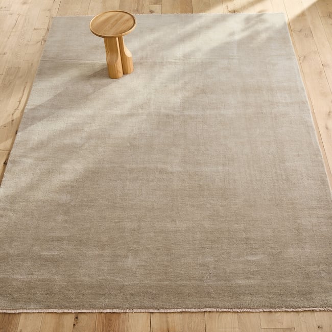 Tapis laine nouée main XL, Hotep grège <span itemprop=