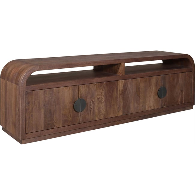 Meuble tv en manguier collection BALDWIN Couleur brun épicé <span itemprop=