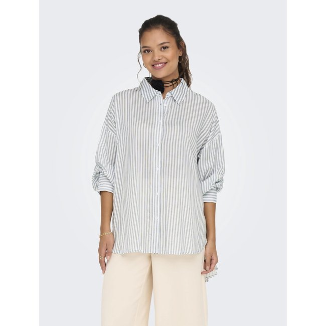 Camicia oversized a righe bianco/grigio JDY