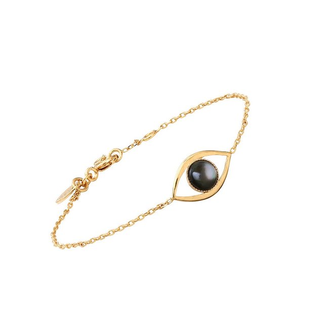 Bracelet eros nacre grise gris <span itemprop=