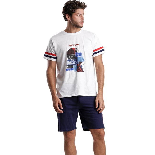 Pyjama short t-shirt Vader Star Wars blanc <span itemprop=
