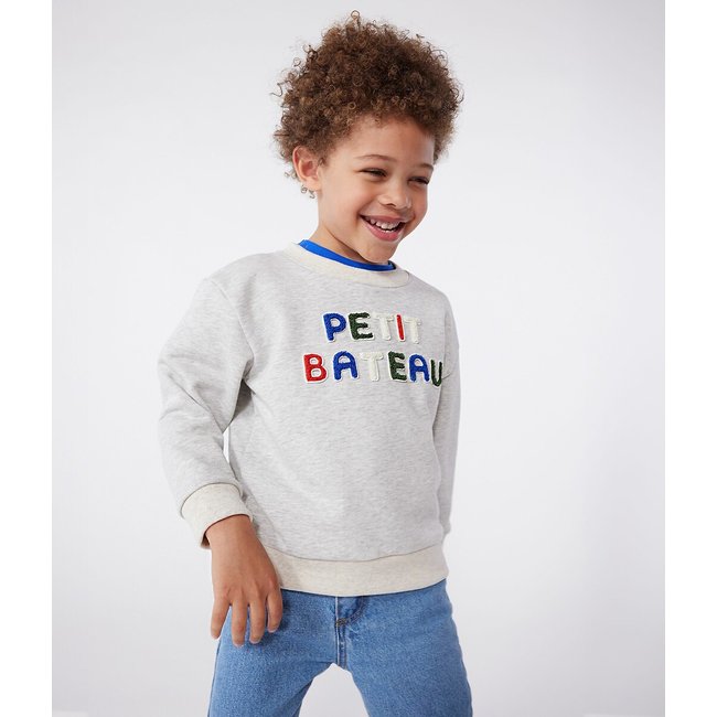 Crew Neck Sweatshirt, grey, PETIT BATEAU