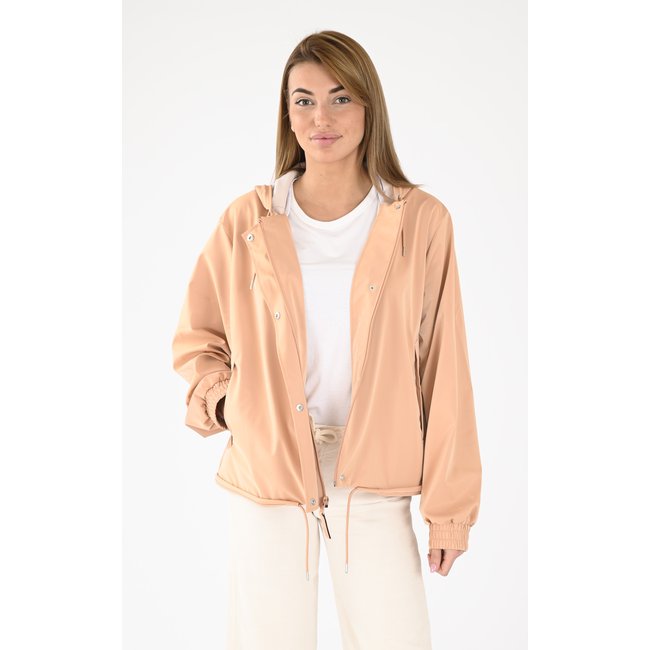 Veste imperméable à capuche rose <span itemprop=
