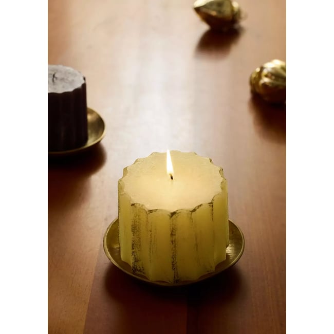 Bougie géométrique 700 g Couleur blanc cassé <span itemprop=