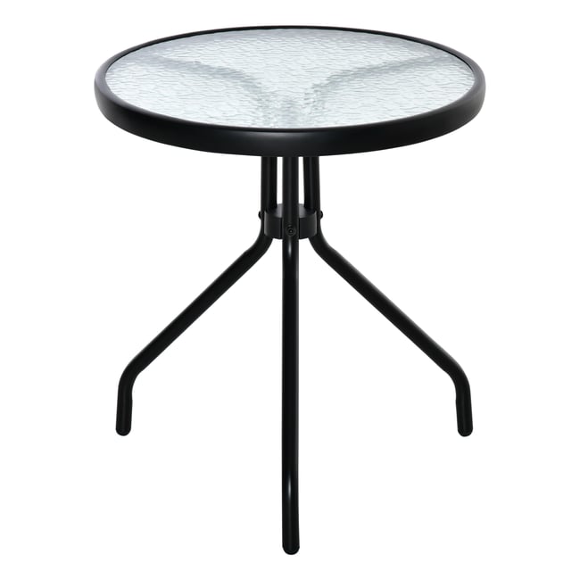 Table d'appoint de terrasse Métal Noir noir <span itemprop=