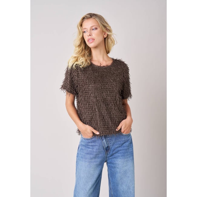 T-shirt regular femme en maille fantaisie CAZIA - DEELUXE