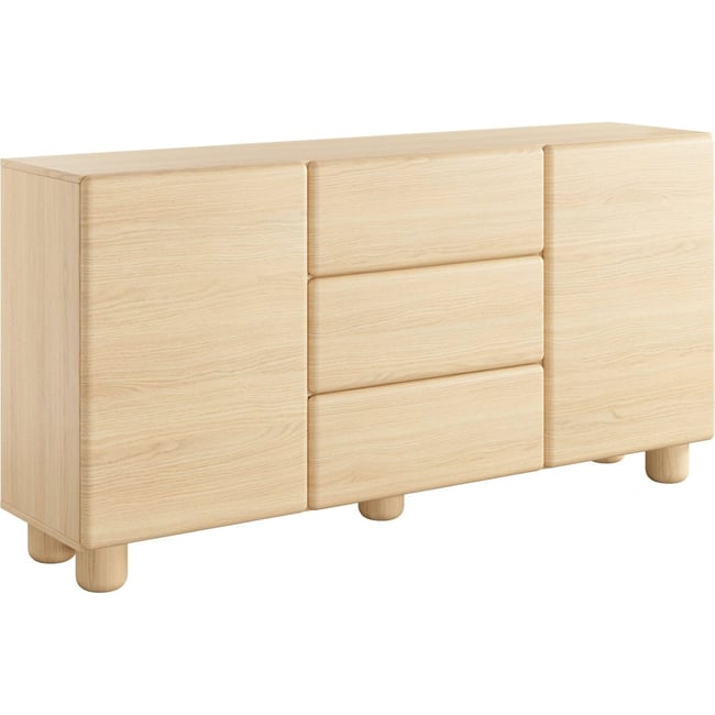 Commode 2 portes 3 tiroirs collection LOMO Couleur chêne vicenza <span itemprop=