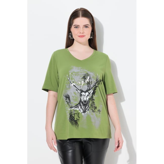 T-shirt à imprimé esprit traditionnel olive <span itemprop=