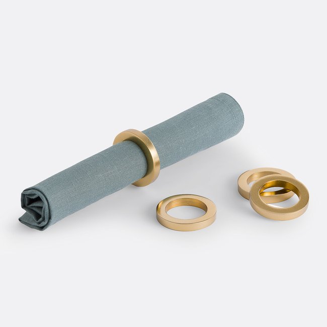 4er-Set Serviettenringe Rolia goldfarben <span itemprop=