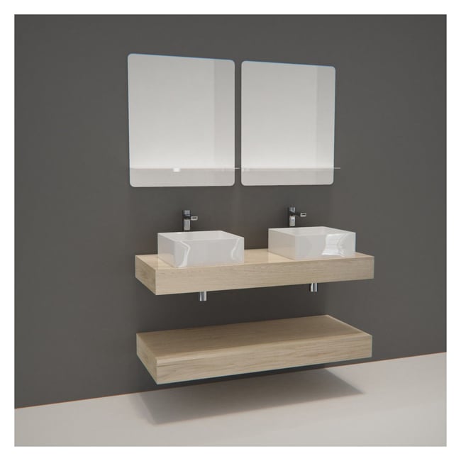 meuble double +vasque +miroir WILL Couleur v002237 <span itemprop=