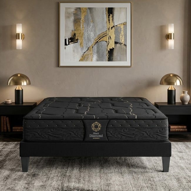 Matelas Hybride 32 cm BLACK DIAMOND Couleur noir <span itemprop=