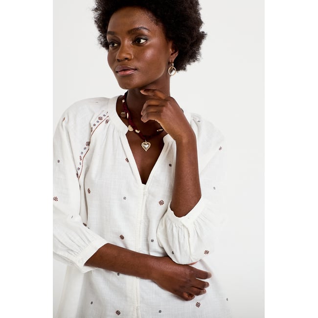 Blouse ample col tunisien manches 3/4 - CACHE CACHE