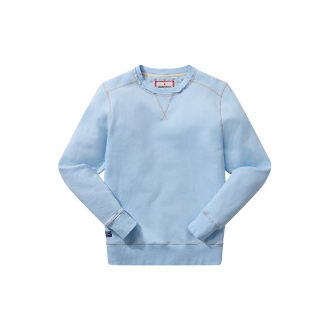 T-shirt à col rond avec finitions bords francs bleu <span itemprop=