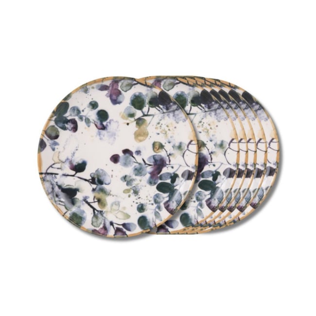 Assiette à dessert Garden 22,5 cm (lot de 6) Couleur vert <span itemprop=
