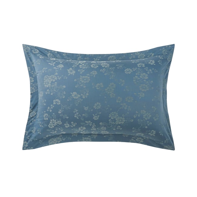 Taie à volant en coton, SADDLEBROOK teal <span itemprop=