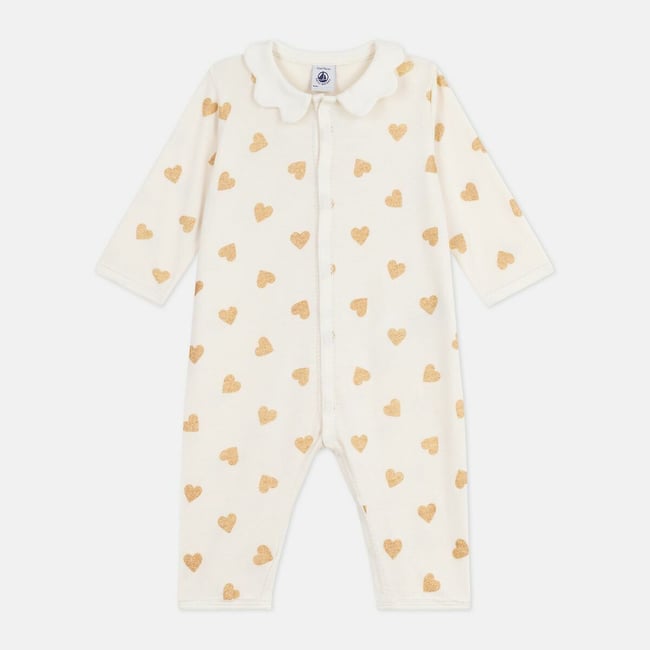 Pigiama in cotone senza piedi, con stampa a cuori fantasia PETIT BATEAU