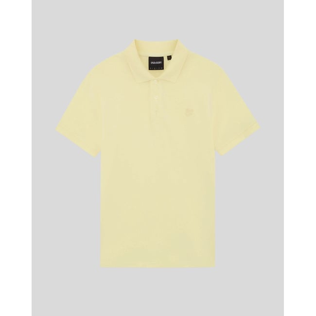 Polo en coton superfine jaune pastel <span itemprop=
