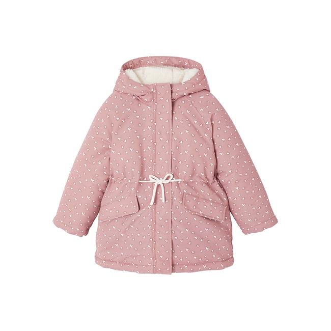 Parka à capuche 3 en 1 parka + veste matelassée bois de rose <span itemprop=