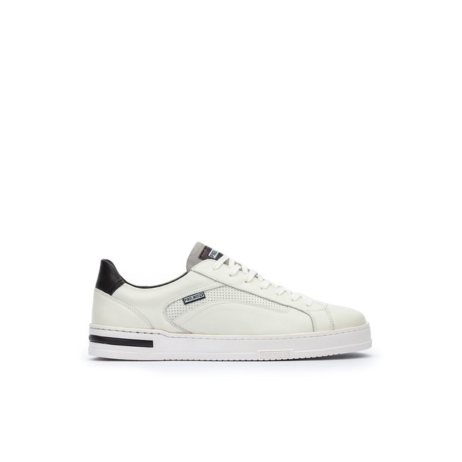Baskets cuir XATIVA off white <span itemprop=