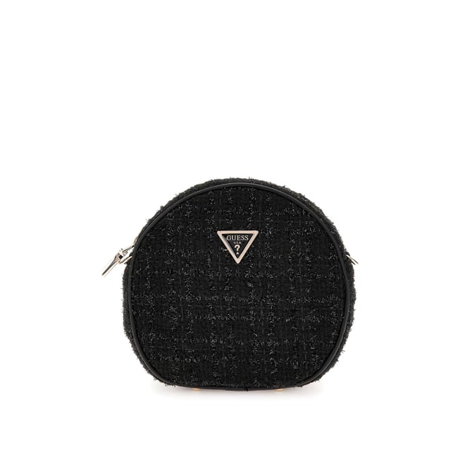 Mini Sac À Bandoulière Giully Tweed noir <span itemprop=