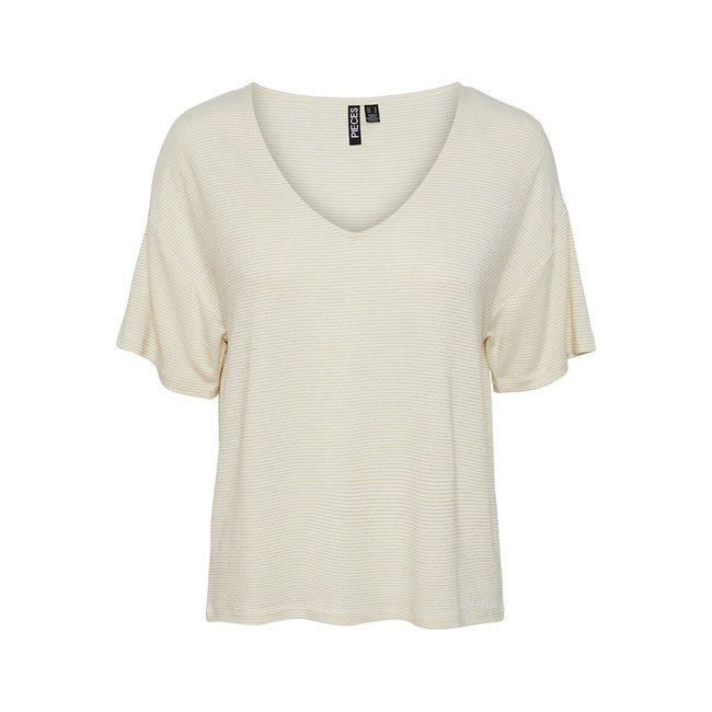 Oversized Sparkly Striped T-Shirt - PIECES