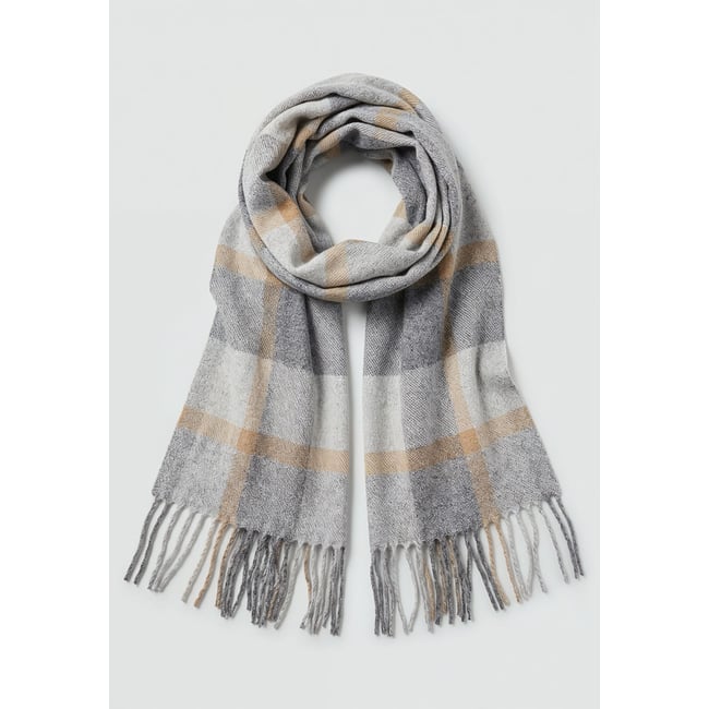 Écharpe homme à carreaux avec franges SIETO grey <span itemprop=