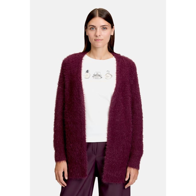 Cardigan en maille sans fermeture dark aubergine <span itemprop=