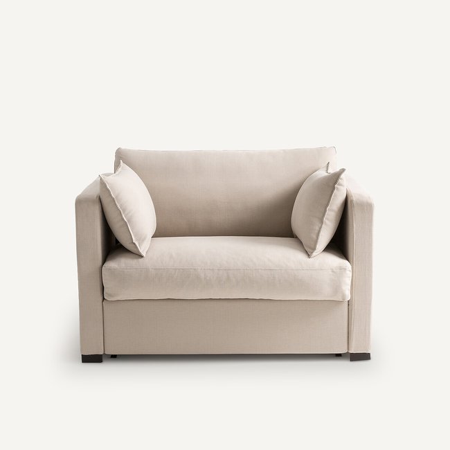 Sofá-cama 2 lugares, em linho enrugado, Neo Kinkajou - AM.PM