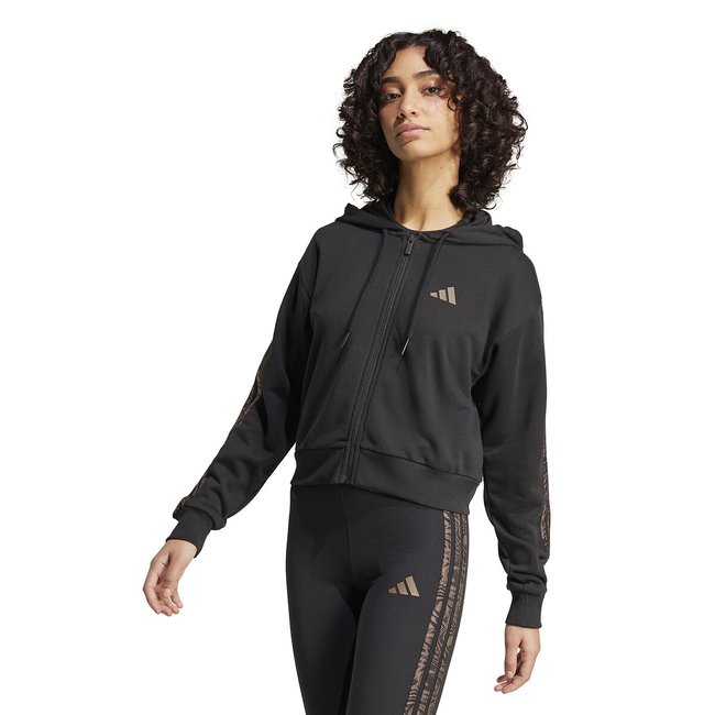 Sweat zippé à capuche 3-Stripes print animalier - ADIDAS SPORTSWEAR