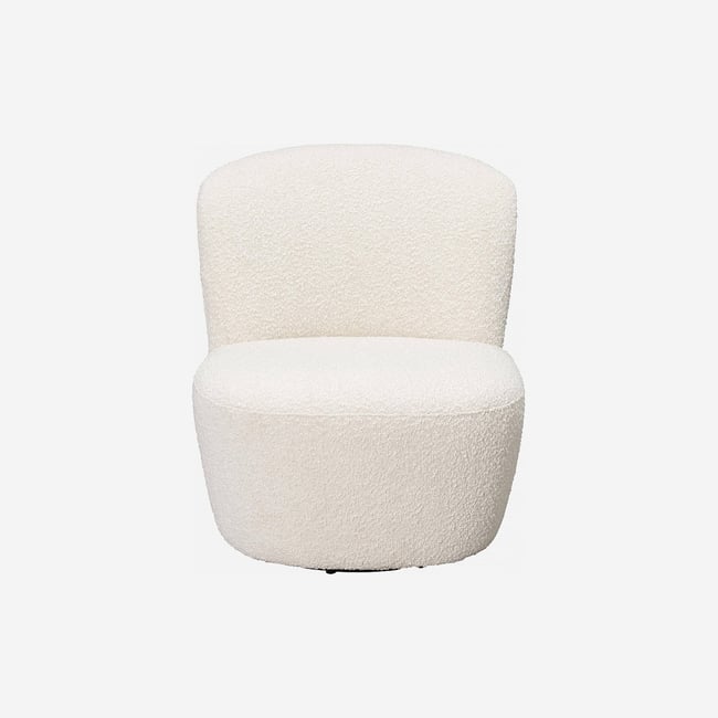 Fauteuil droit tissu acrylique PAULINE Couleur blanc <span itemprop=