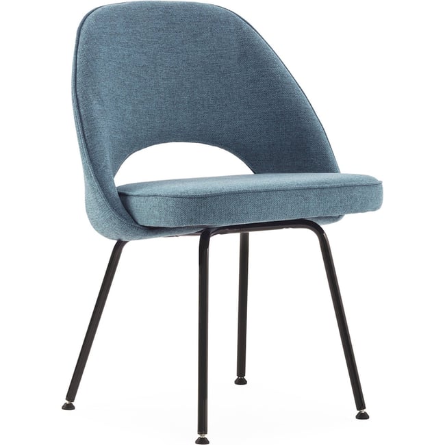 Chaise en tissu et métal Couleur noir et bleu <span itemprop=