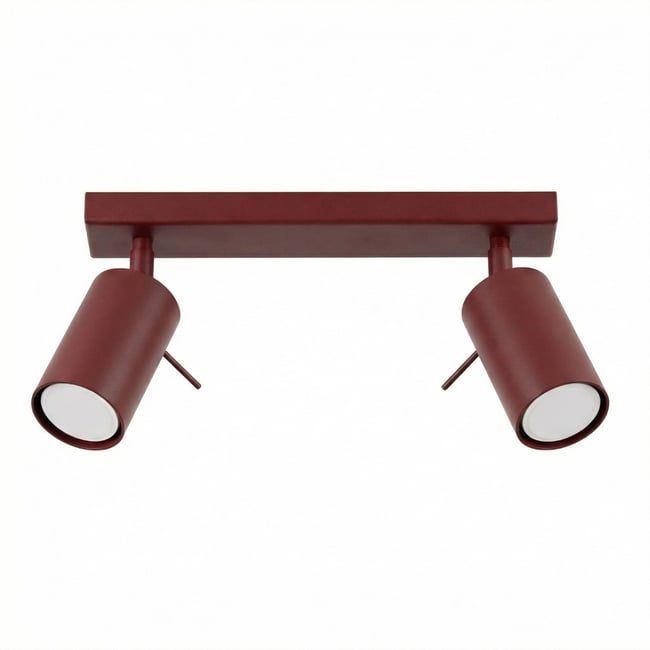Plafonnier Acier Bordeaux GU10 2 RING Couleur bordeaux <span itemprop=