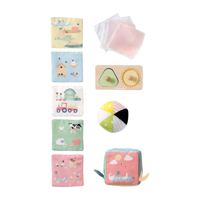 Coffret activités en bois FSC® multicolore <span itemprop=