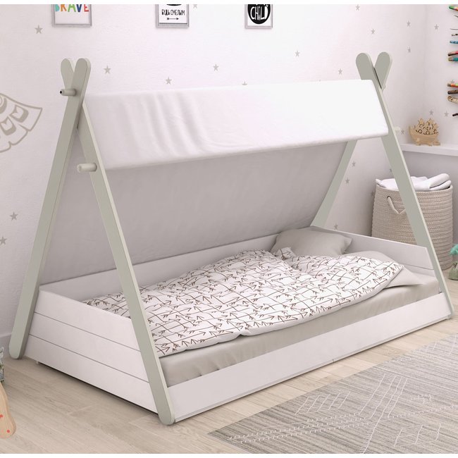 Lit tipi Couleur blanc <span itemprop=