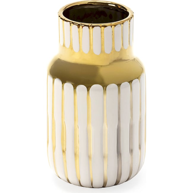 Vase en céramique Couleur blanc et doré <span itemprop=