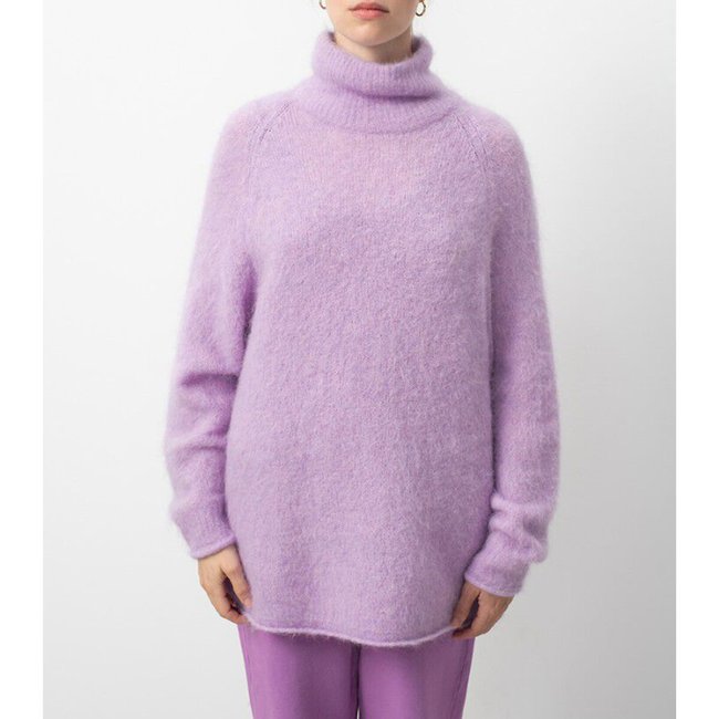 Camisola de mangas compridas com gola subida, NUNY orquídea <span itemprop=