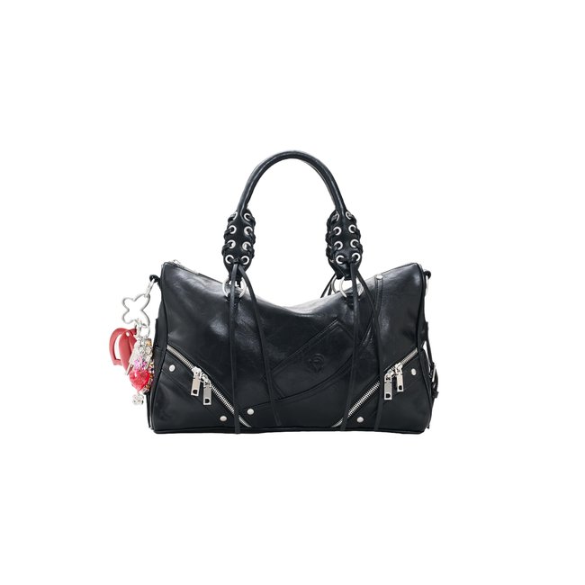 Sac matelassé moyen noir <span itemprop=