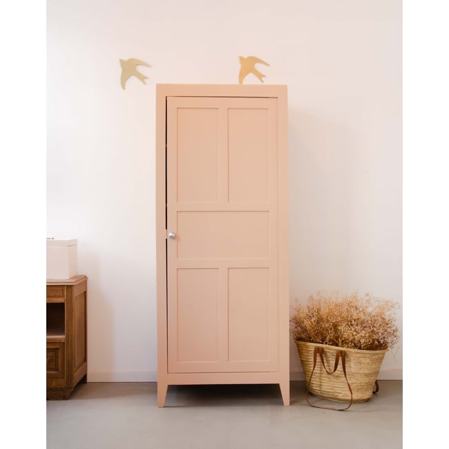 Armoire parisienne en hêtre Blandine N°459 - Bon état Couleur rose <span itemprop=