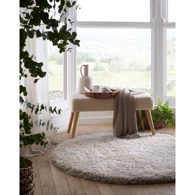 Hand Tufted Shimmer Shaggy Circle Rug - SO'HOME