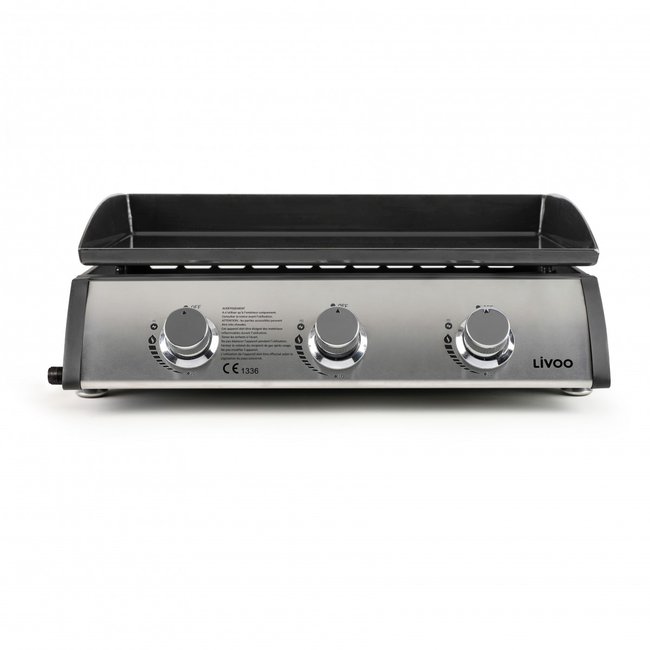 Plancha gaz 3 brûleurs gris <span itemprop=