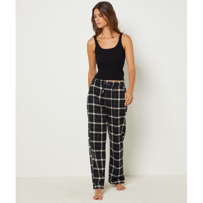Pantalon de pyjama a carreaux natane noir Etam La Redoute